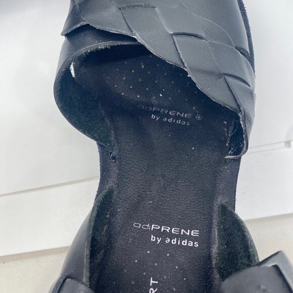 adiPRENE by Adidas Black Sandals Wedge Strappy Leather Women sz 8 - Picture 3 of 8